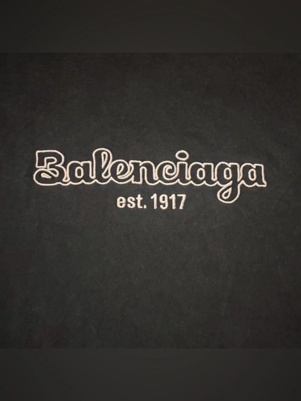 Balenciaga Black Short Sleeve Embroidered Logo Tee XS fits XL